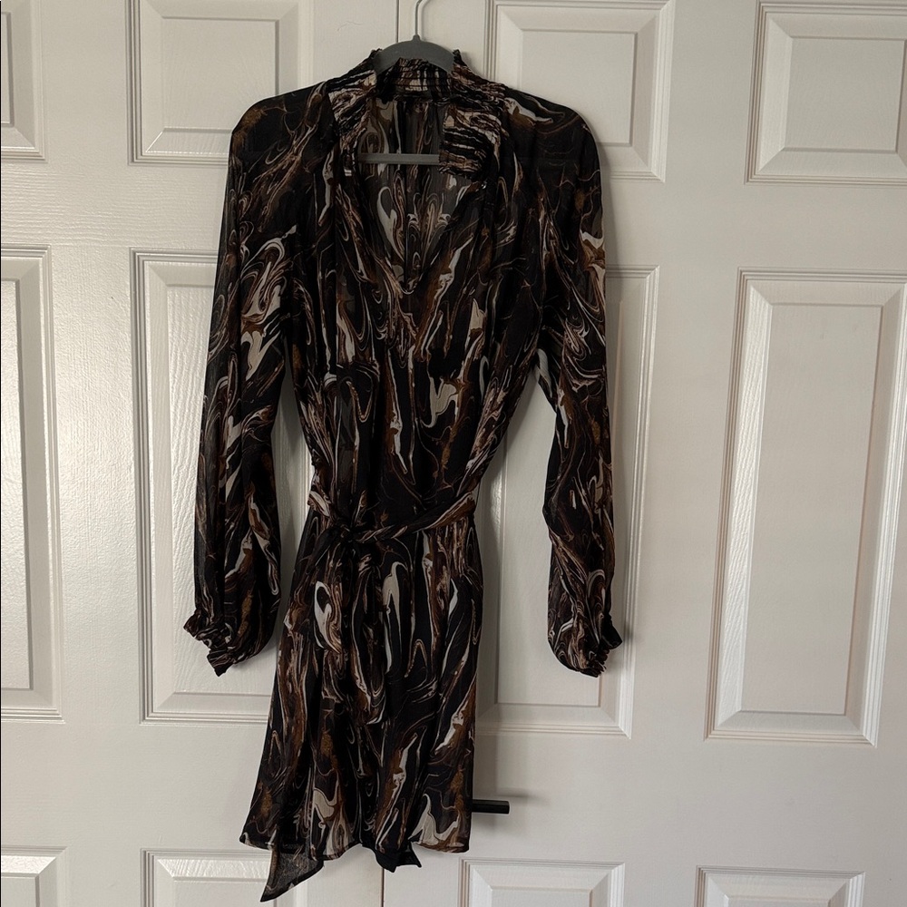 Banana Republic Black and Brown Swirl Dress